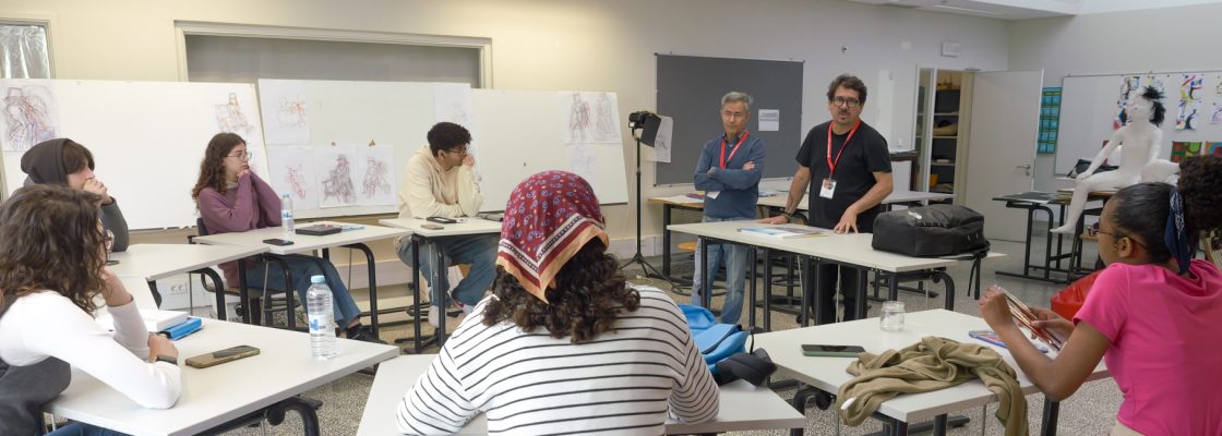 Alunos de Artes da Escola Secundária visitados no âmbito do VII Encontro Internacional de Aguarela